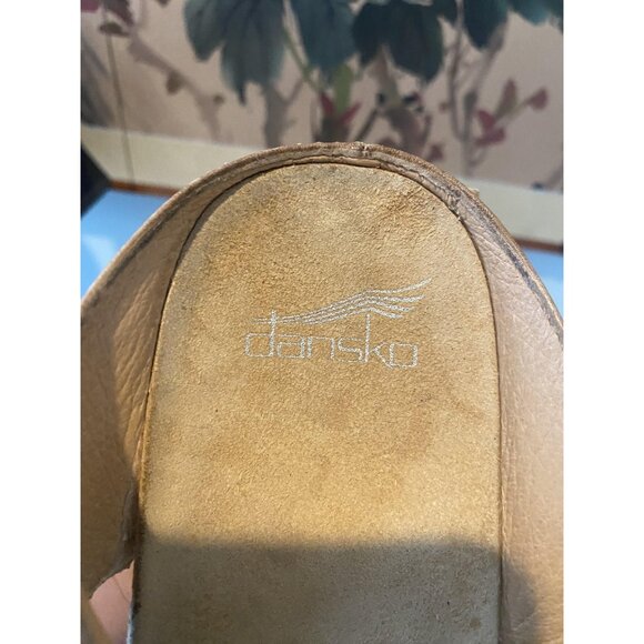 Dansko Sandals Womens Size EU 41 Tan Wedge Slide Buckle Comfort Open Toe Shoes - Picture 3 of 5